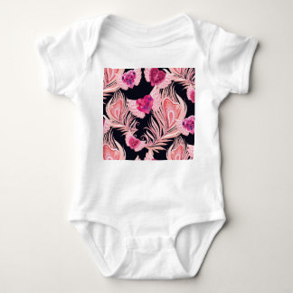 Seamless Gentle Watercolor Valentine's Pattern Baby Bodysuit