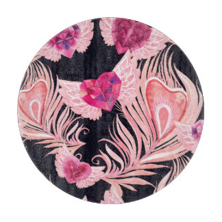 Seamless Gentle Watercolor Valentine's Pattern Cutting Board