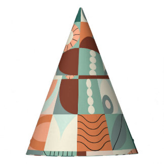 Seamless geometric, abstract mosaic pattern. party hat