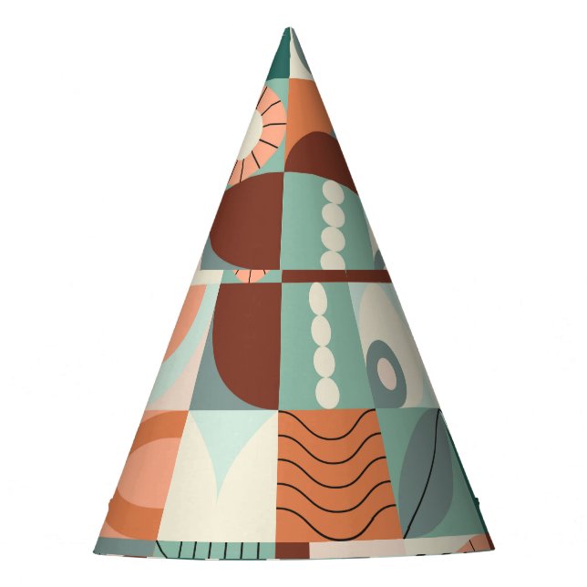 Seamless geometric, abstract mosaic pattern. party hat (Front)