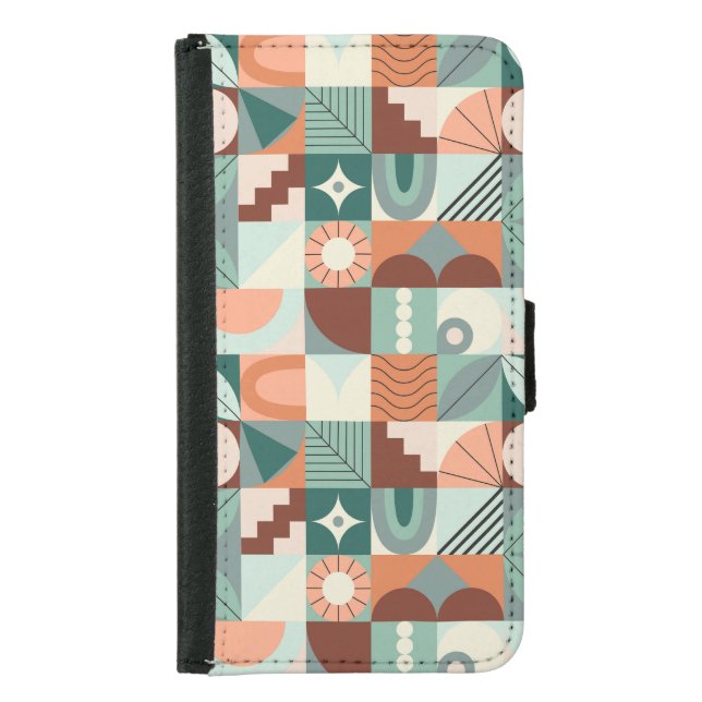Seamless geometric, abstract mosaic pattern. samsung galaxy wallet case (Front)