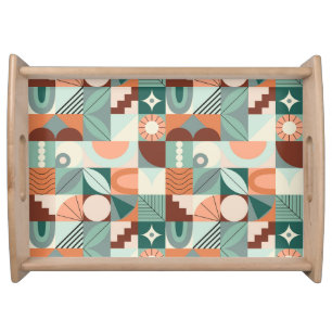 Seamless geometric, abstract mosaic pattern. serving tray