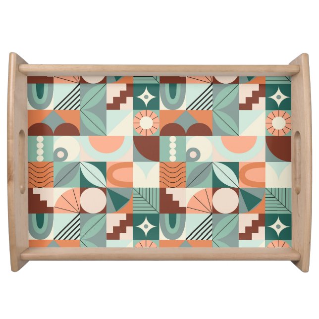 Seamless geometric, abstract mosaic pattern. serving tray (Front)