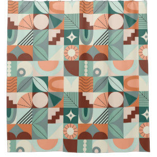Seamless geometric, abstract mosaic pattern. shower curtain