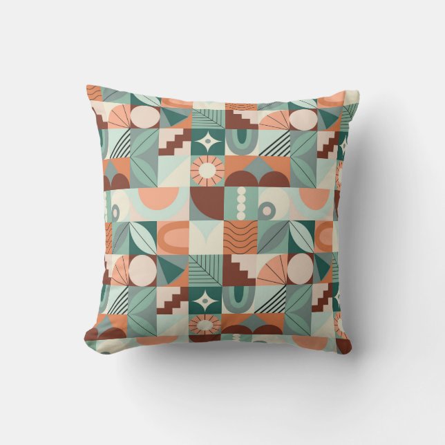 Seamless geometric, abstract mosaic pattern. throw pillow (Front)