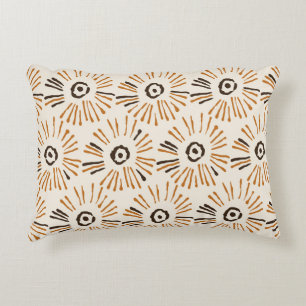 Seamless geometric batik floral pattern on autumn accent pillow