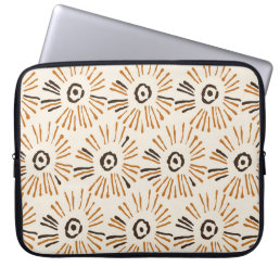 Seamless geometric batik floral pattern on autumn  laptop sleeve