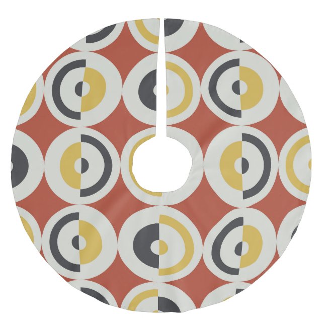 Seamless Geometric Colorful Circles Pattern Brushed Polyester Tree Skirt (Front)