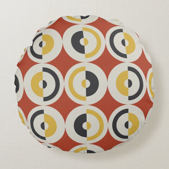 Seamless Geometric Colorful Circles Pattern Round Pillow (Front)
