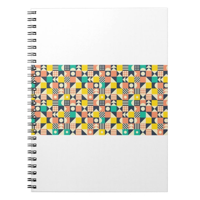 seamless geometric colorful pattern notebook (Front)