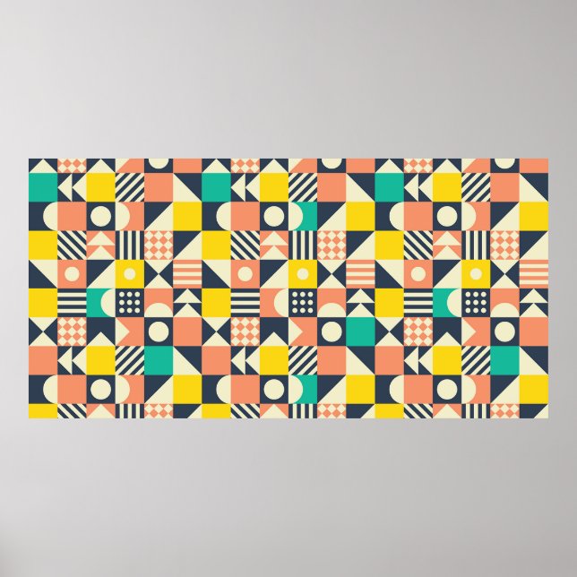 seamless geometric colorful pattern poster (Front)