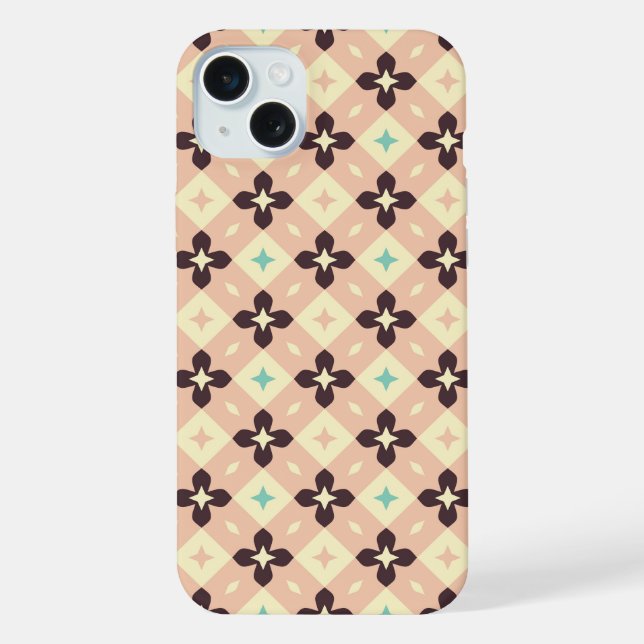 Seamless geometric floral  pattern iphone case (Back)