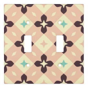Seamless geometric floral pattern light switch cover