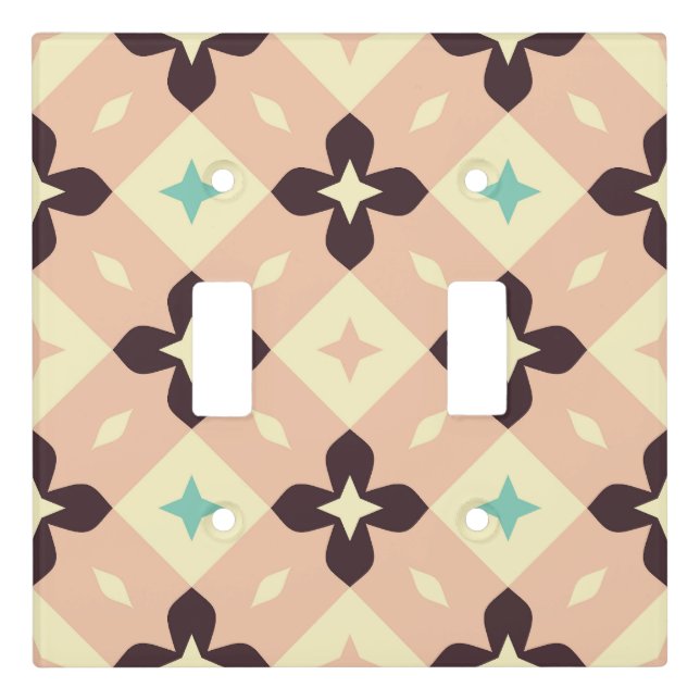 Seamless geometric floral  pattern light switch cover (Front)