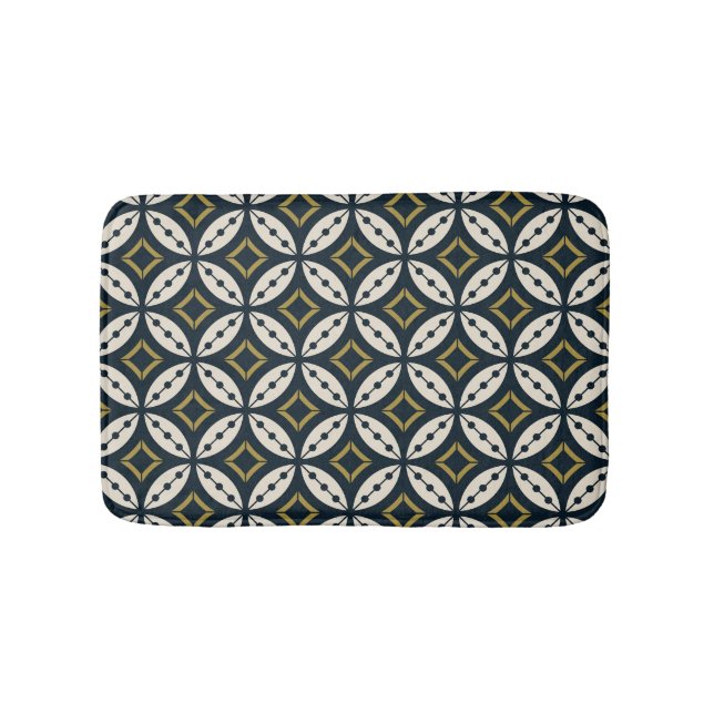 Seamless geometric flowers: colorful pattern. bath mat (Front)