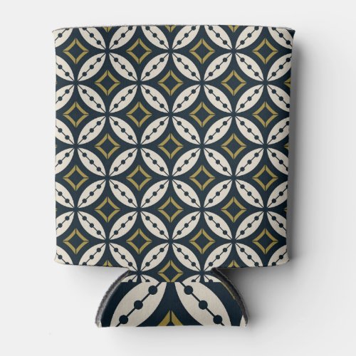 Seamless geometric flowers colorful pattern can cooler