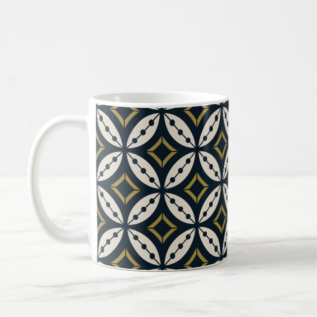 Seamless geometric flowers: colorful pattern. coffee mug (Left)