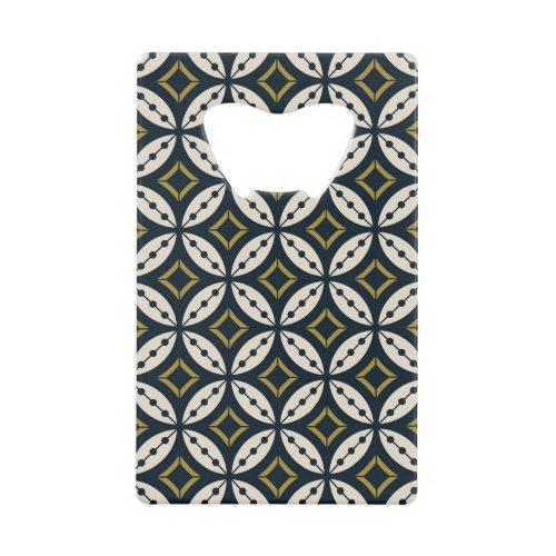 Seamless geometric flowers colorful pattern credit card bottle opener