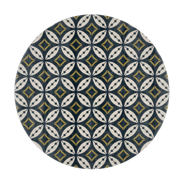 Seamless geometric flowers: colorful pattern. cutting board (Front)