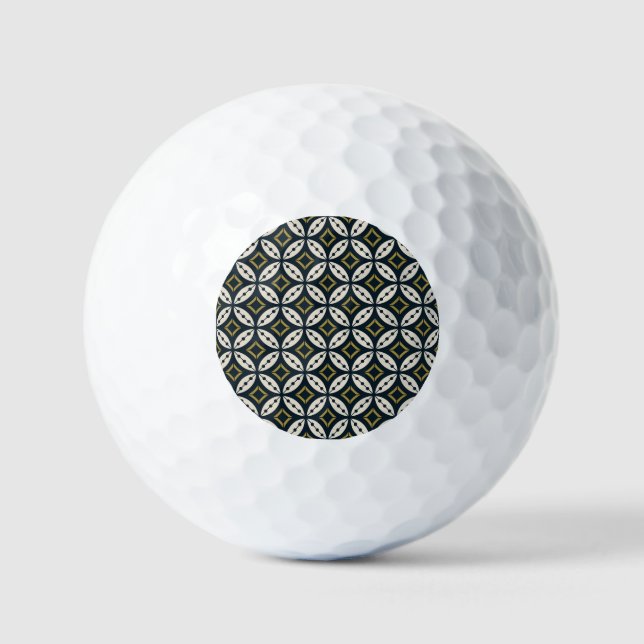 Seamless geometric flowers: colorful pattern. golf balls (Front)