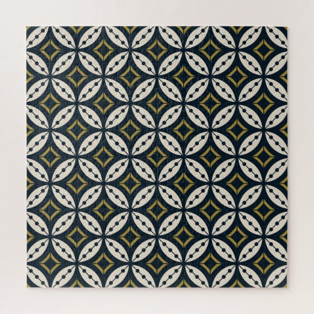 Seamless geometric flowers: colorful pattern. jigsaw puzzle (Vertical)