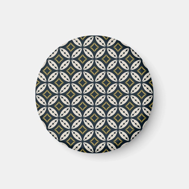 Seamless geometric flowers: colorful pattern. magnet (Front)
