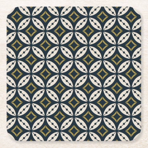 Seamless geometric flowers colorful pattern square paper coaster