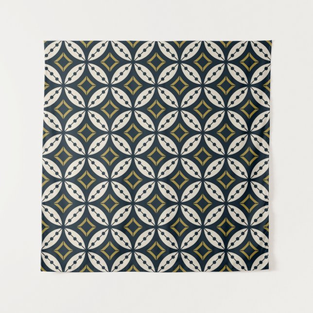 Seamless geometric flowers: colorful pattern. tapestry (Front)