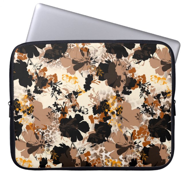 Seamless geometric flowers pattern, floral print.p laptop sleeve (Front)
