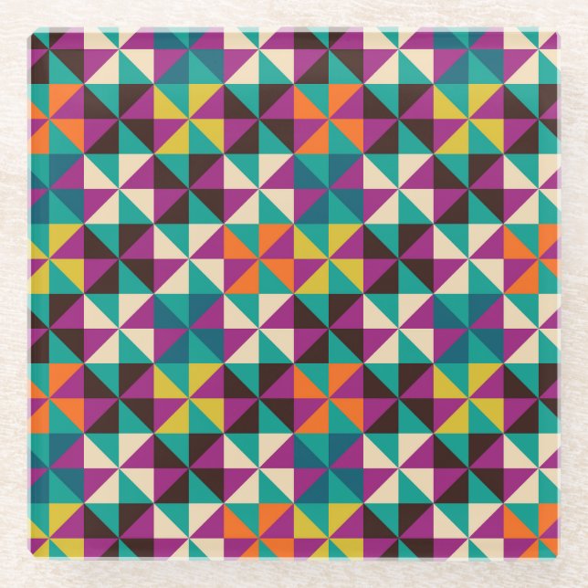 Seamless Geometric, Modern Pattern Design. Glass Coaster (Front)