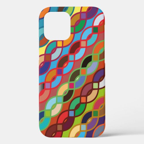 Seamless Geometric Multicolor Chain Pattern iPhone 12 Pro Case