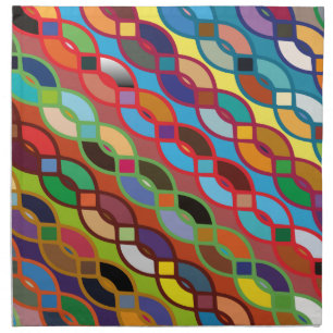 Seamless Geometric Multicolor Chain Pattern Cloth Napkin