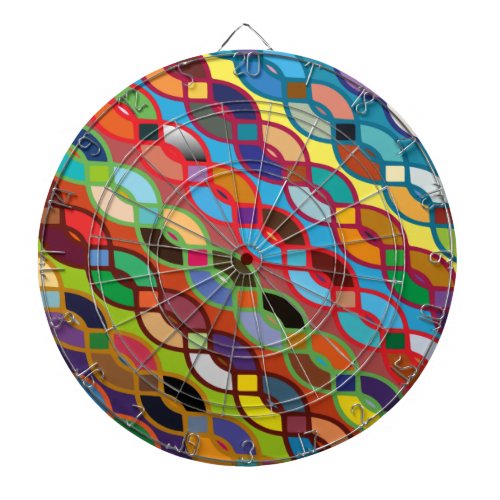 Seamless Geometric Multicolor Chain Pattern Dart Board