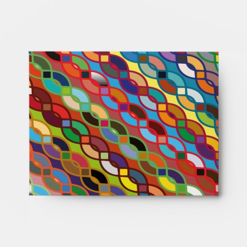 Seamless Geometric Multicolor Chain Pattern Envelope