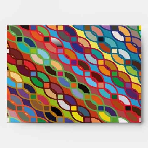 Seamless Geometric Multicolor Chain Pattern Envelope