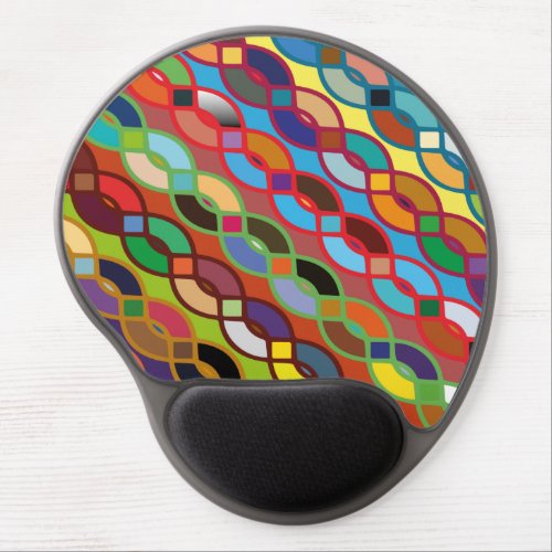 Seamless Geometric Multicolor Chain Pattern Gel Mouse Pad