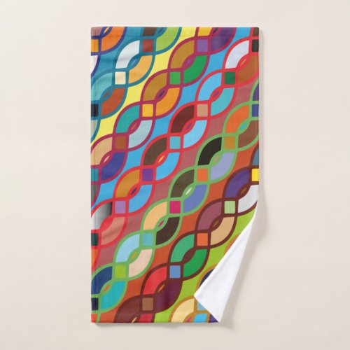 Seamless Geometric Multicolor Chain Pattern Hand Towel
