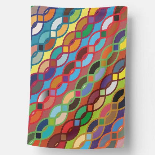 Seamless Geometric Multicolor Chain Pattern House Flag