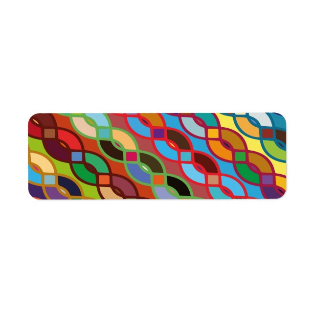 Seamless Geometric Multicolor Chain Pattern Label (Front)