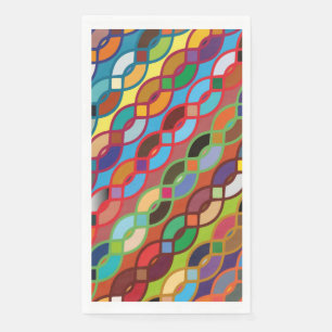 Seamless Geometric Multicolor Chain Pattern Paper Guest Towels