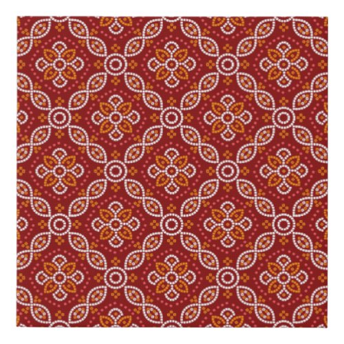 Seamless geometric patoda bandhani pattern faux canvas print
