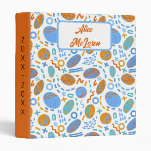 Seamless geometric pattern, abstract doodles 3 ring binder