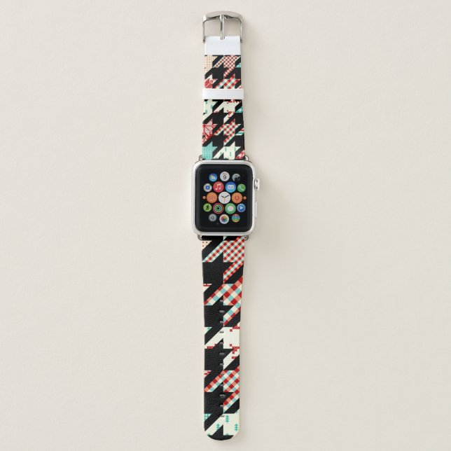Seamless geometric pattern. Classic Hounds-tooth p Apple Watch Band (Front)