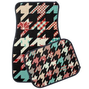 Seamless geometric pattern. Classic Hounds-tooth p Car Floor Mat