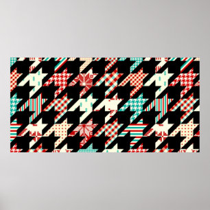 Seamless geometric pattern. Classic Hounds-tooth p Poster