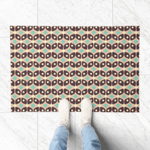 Seamless geometric pattern in dark brown leaf doormat