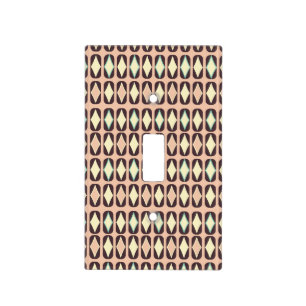 Seamless geometric pattern in dark brown leaf light switch cover