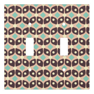 Seamless geometric pattern in dark brown leaf  light switch cover
