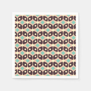 Seamless geometric pattern in dark brown leaf napkins