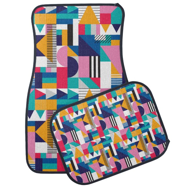 Seamless geometric pattern in modern abstract styl car floor mat (Set)